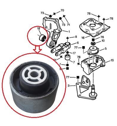 MOTOR TAKOZ MERKEZ BURCU 206-405-205-407-PARTNER EM-BERLINGO EM-C15-ZX-BX-XSARA (DIŞ ÇAP: Ø:65)