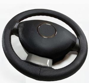 WENTT NOKTALI SİYAH DERİ & SİYAH DİKİŞLİ DİREKSİYON KILIFI