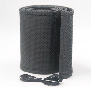 WENTT NOKTALI SİYAH DERİ & SİYAH DİKİŞLİ DİREKSİYON KILIFI