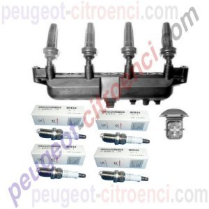 ATESLEME BOBİNİ+BUJİ SET 106-206-306-XSARA 1.6 8V (SİYAH SOKET)