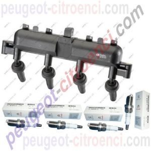 ATESLEME BOBİNİ+BUJİ SET 106-206-306-XSARA 1.6 8V (SİYAH SOKET)