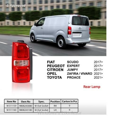 SOL STOP LAMBASI EXPERT-TRAVELLER-JUMPY SPACETOURER-VIVARO-ZAFIRA LIFE-TOYOTA PROACE 2019- TEK KAPI