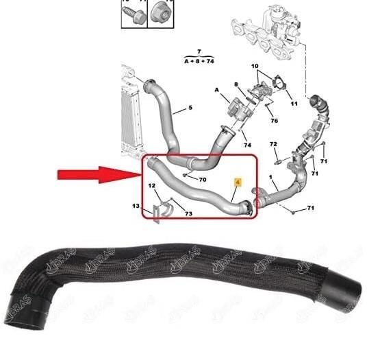 TURBO ALT HORTUM JUMPY 4-EXPERT 4-SCUDO 4 2.0HDI EURO6 9807540580-9820476580