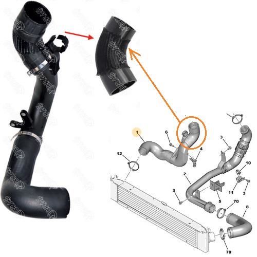 TURBO INTERCOOLER HORTUMU (KÜÇÜK) BOXER-JUMPER 2.2HDI EURO5 2013- 1609011780-1606660280-1371842080