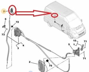 SÜRGÜ KAPI ARKA ÜST KİLİT SAĞ JUMPER-BOXER-DUCATO 2006-