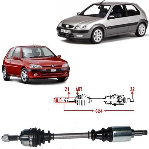 AKS KOMPLE SOL 106-SAXO 1.5D-1.4 8V 1999- SONRASI 3272.9P-3272.1Q
