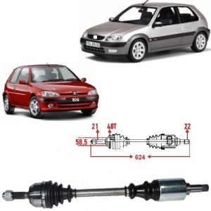 AKS KOMPLE SOL 106-SAXO 1.5D-1.4 8V 1999- SONRASI 3272.9P-3272.1Q