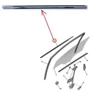 SOL ÖN CAM DIŞ CAM FİTİL (KROM CITALI) 301-C ELYSEE 2012- 9677616680