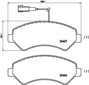 Balata Citroen Jumper (06-) Fiat Ducato (06-)  Opel Movano (21-) Peugeot Boxer (06-) - İkaz Kablolu Ön