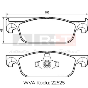 Balata Renault Clio IV (13-) Symbol III (13-) Twingo (14-) Dacia Logan I-II MCV Sandero (07-)(12-) - Uzun Kulak Ön