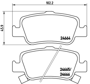 Balata Toyota Auris (06-12)(12-) Corolla (06-13)(13-18) Verso (09-) - Arka