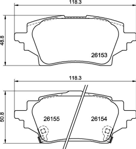 Balata Mazda 2 (22-) Toyota C-HR (16-) Corolla (19-) Yaris (20-) - Arka