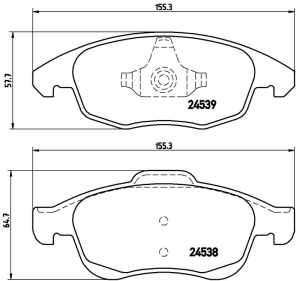 Balata Citroen Berlingo (96-11) C4 Grand Picasso (06-13) C4 (06-11)(11-13)(13-) DS4 (11-15)(15-) DS5 (11-15) Peugeot 5008 (09-16)(17-) Partner (96-15) - Ön