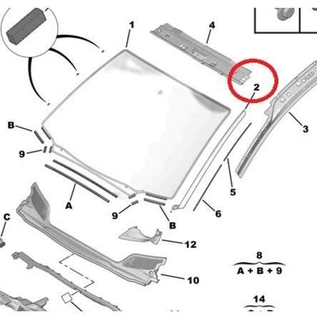 ÖN CAM KENAR ÇITASI SOL CİTROEN C4 2004-2010 8120Q2