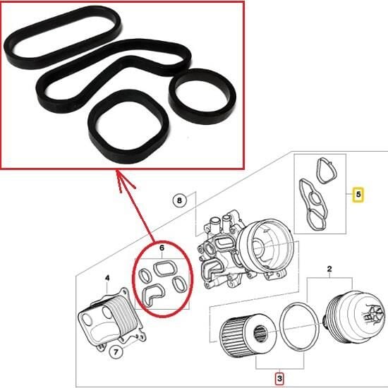 YAĞ SOĞUTUCU ARA CONTA TAKIMI 3008-2008-207-308-508-208-5008-C3 PICASSO-C4-C4 PICASSO-DS3-C5 III EP6/EP6C-EP6CDT MINI ONE-MINI COOPER N16B16 / W10B16A