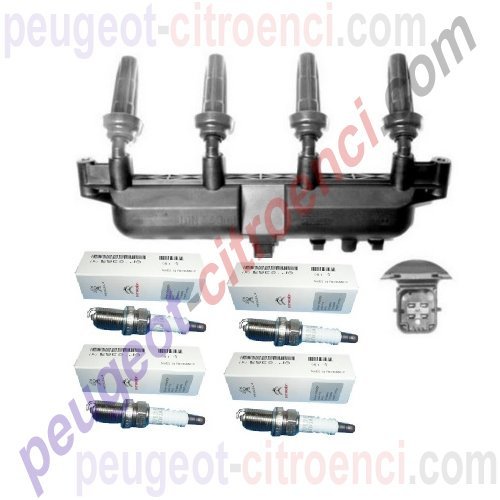 ATESLEME BOBİNİ+BUJİ SET 106-206-306-XSARA 1.6 8V (SİYAH SOKET)