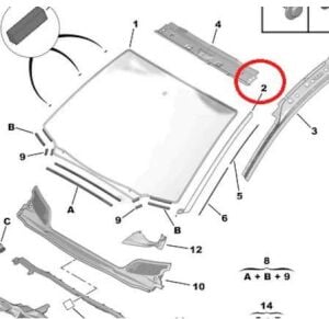ÖN CAM KENAR ÇITASI SAĞ CİTROEN C4 2004-2010 8120Q3