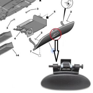 TORPİDO KAPAK ACMA MANDALI YAYLI PEUGEOT 206 1997- 8218C8-8218Q2-8214RL