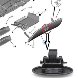 TORPİDO KAPAK ACMA MANDALI YAYLI PEUGEOT 206 1997- 8218C8-8218Q2-8214RL