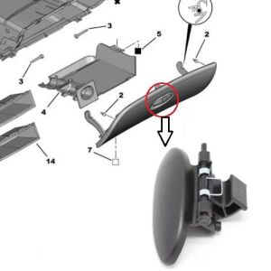 TORPİDO KAPAK ACMA MANDALI YAYLI PEUGEOT 206 1997- 8218C8-8218Q2-8214RL